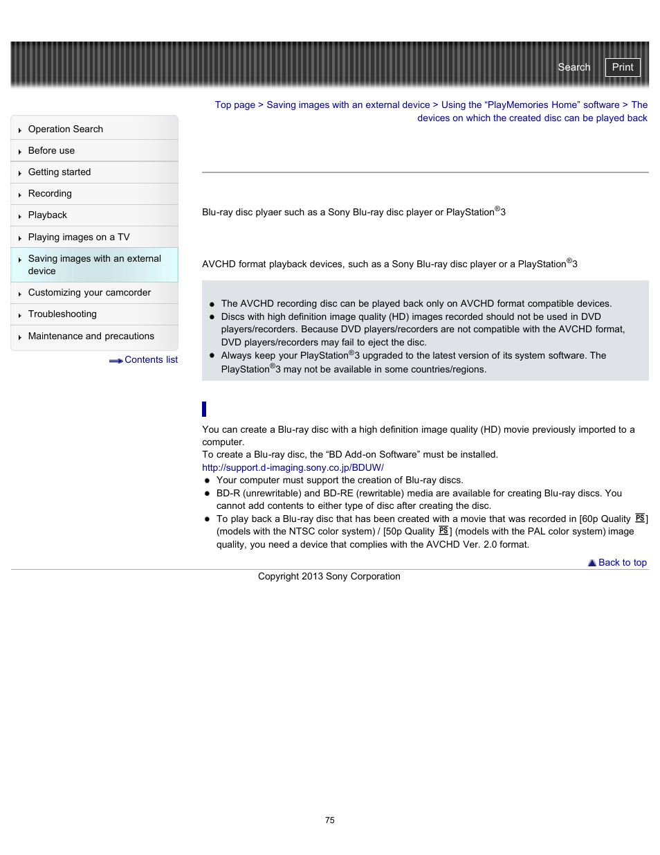 Handycam" user guide | Sony HDR-CX290 User Manual | Page 82 / 213