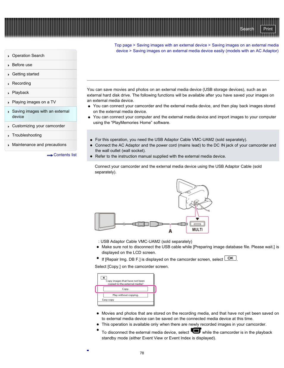 Handycam" user guide | Sony HDR-CX290 User Manual | Page 85 / 213