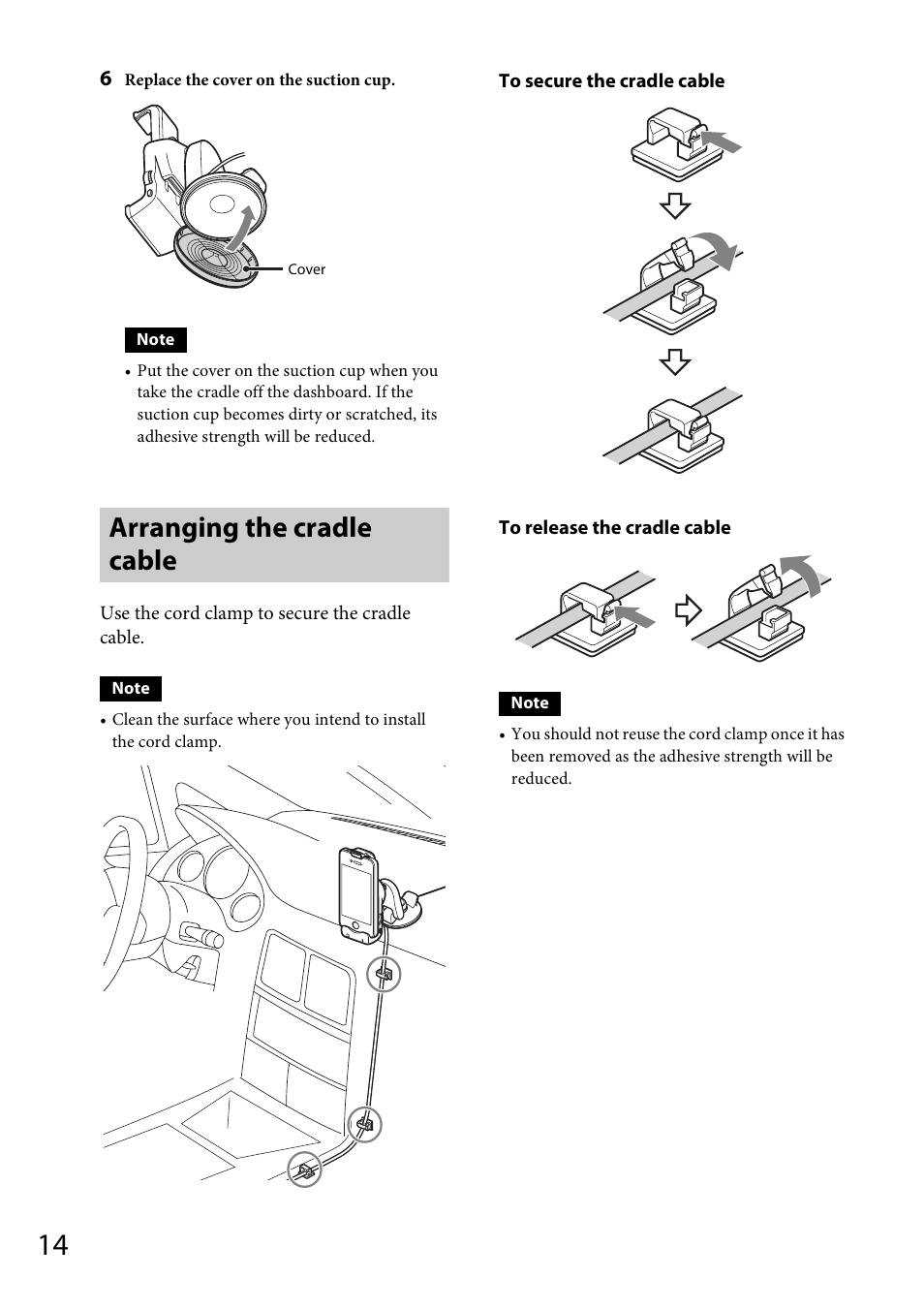 Arranging the cradle cable | Sony XDP-MU110 User Manual | Page 14 / 44