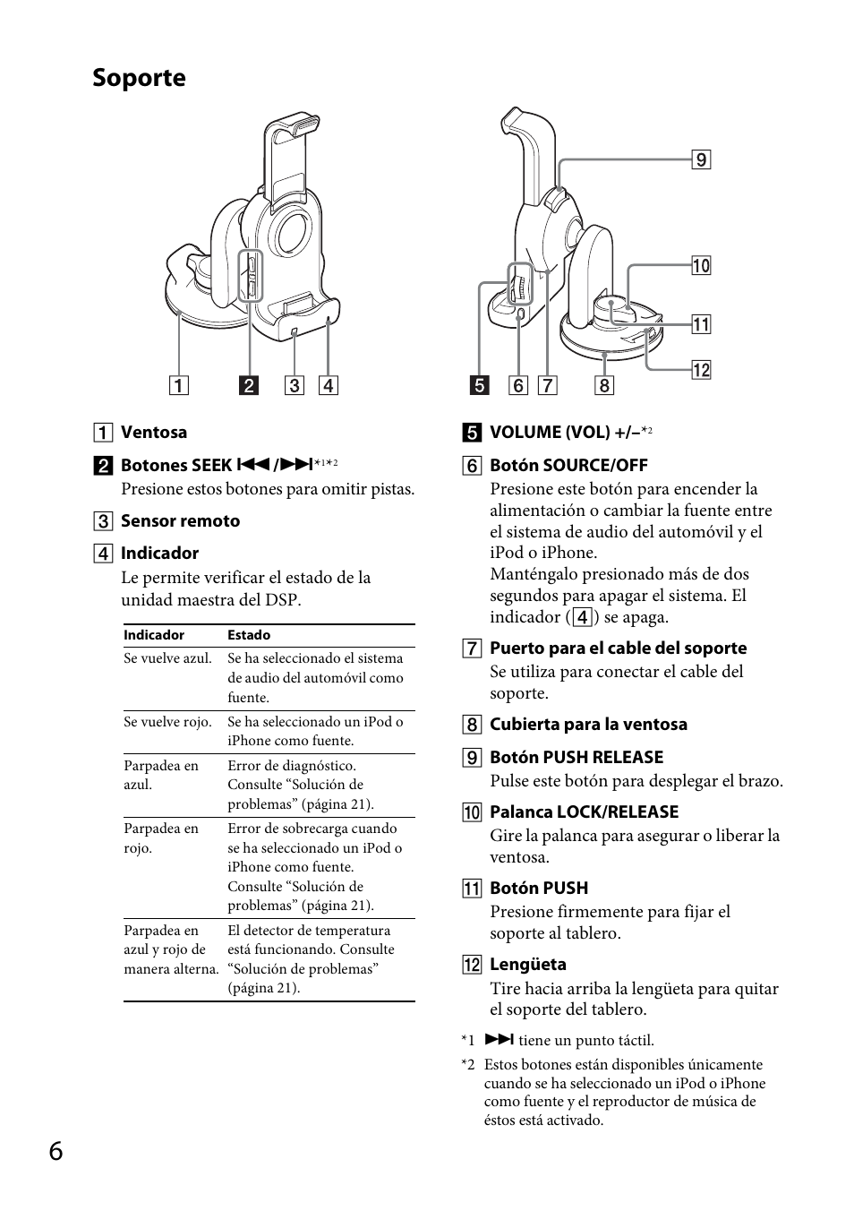 Soporte | Sony XDP-MU110 User Manual | Page 26 / 44