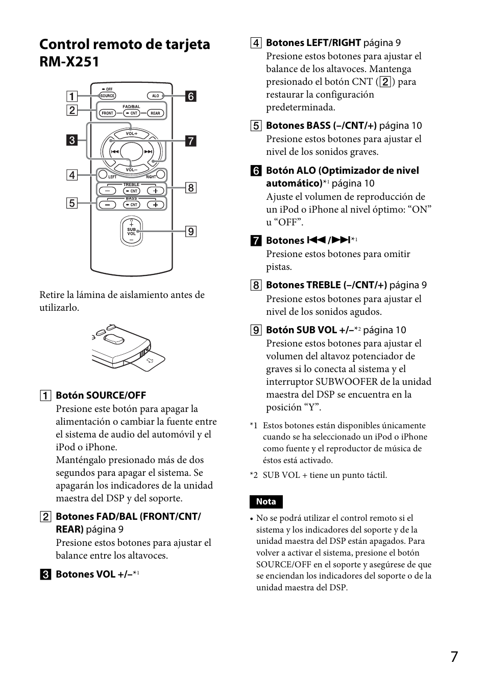 Control remoto de tarjeta rm-x251 | Sony XDP-MU110 User Manual | Page 27 / 44