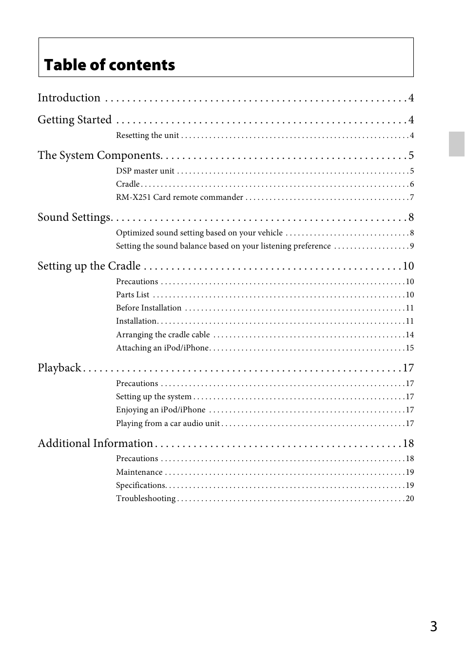 Sony XDP-MU110 User Manual | Page 3 / 44