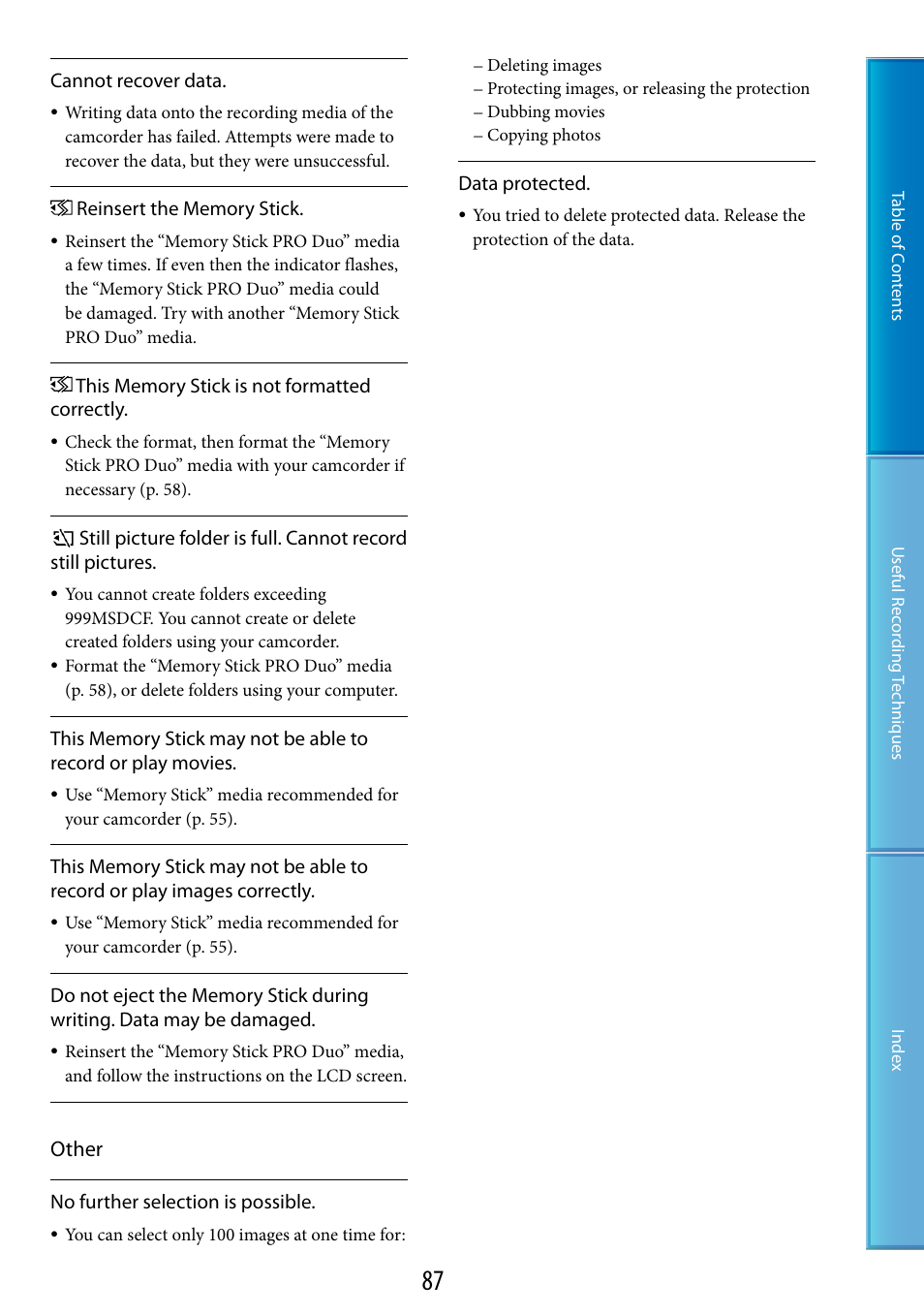 Other | Sony DCR-SX60 User Manual | Page 87 / 101