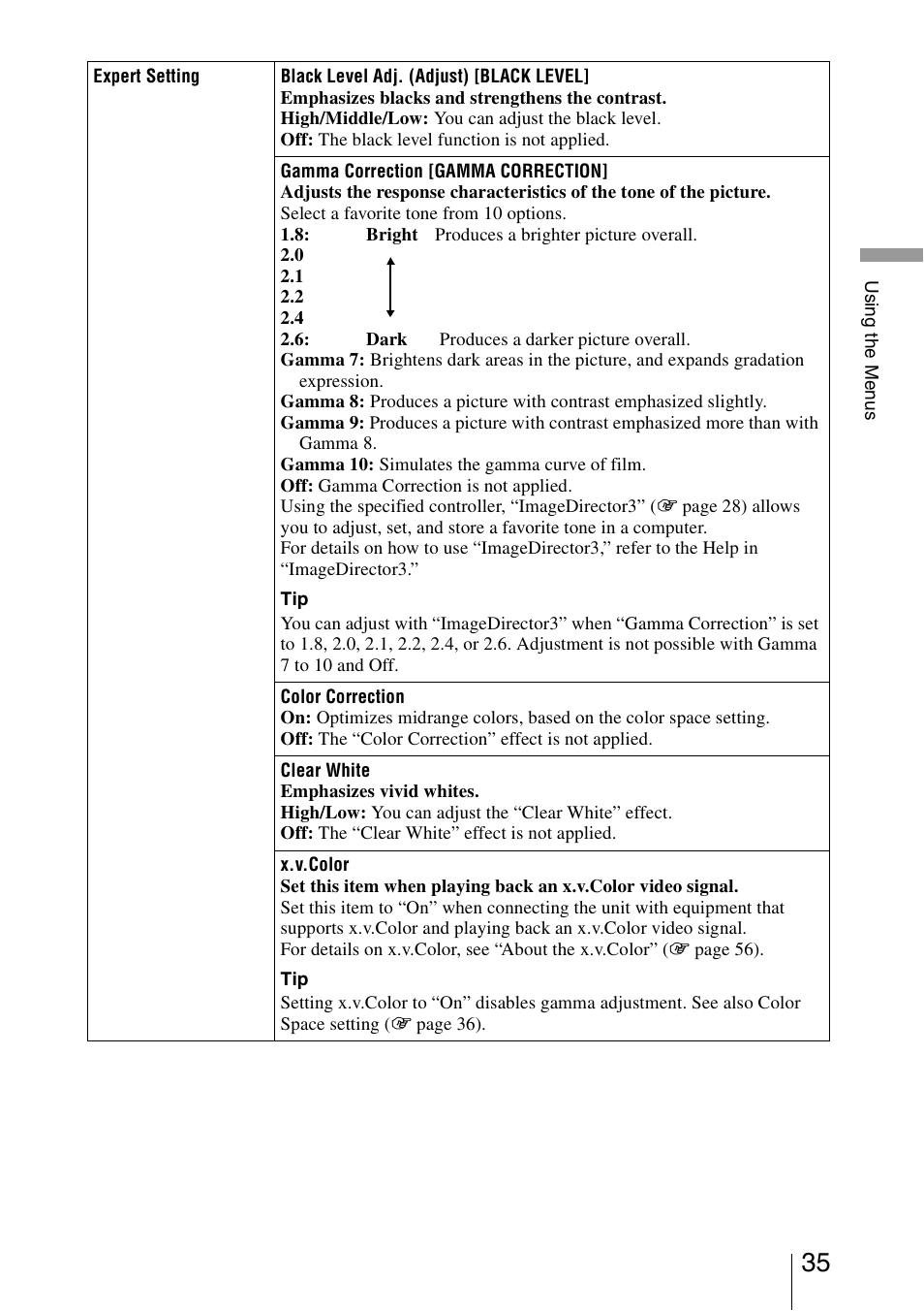 Sony VPL-VW1100ES User Manual | Page 35 / 87