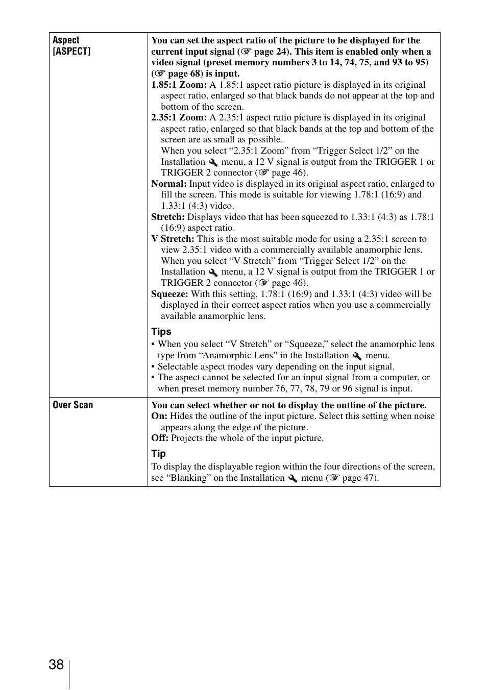 Sony VPL-VW1100ES User Manual | Page 38 / 87