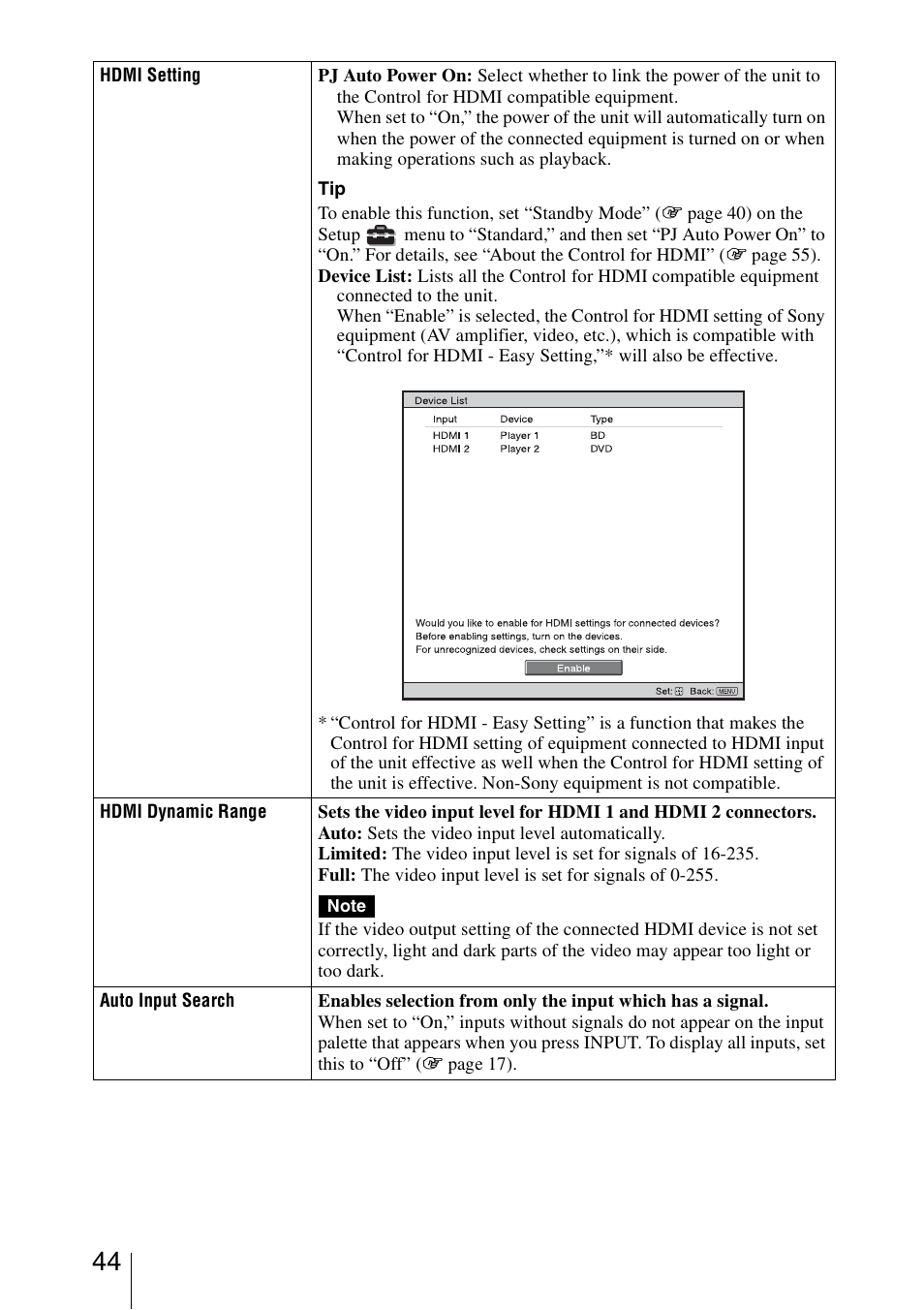 Sony VPL-VW1100ES User Manual | Page 44 / 87