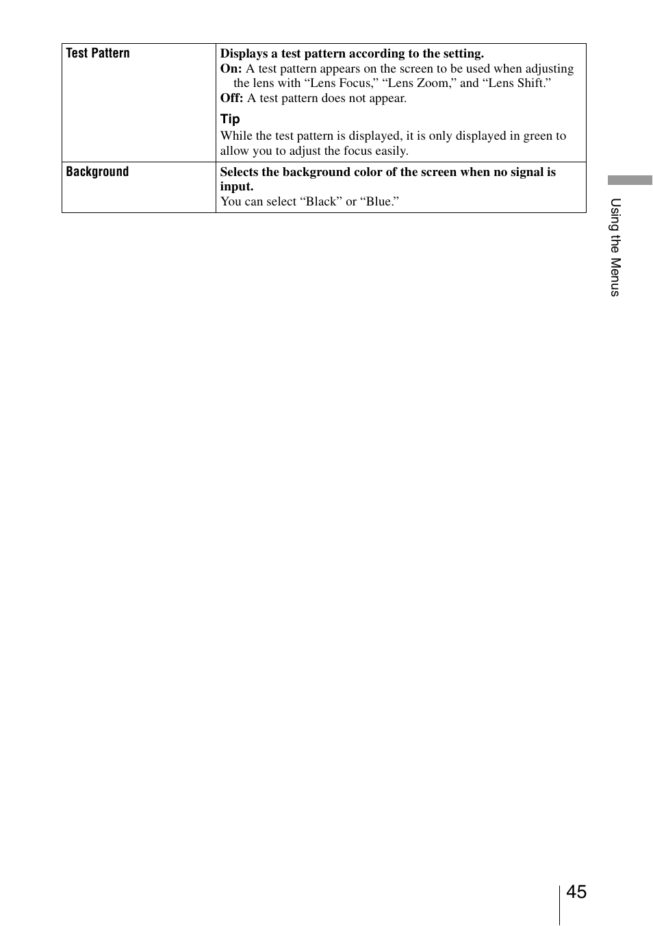 Sony VPL-VW1100ES User Manual | Page 45 / 87