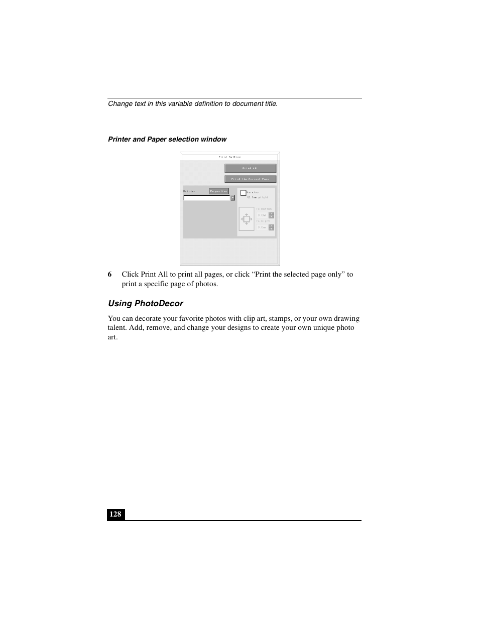 Using photodecor | Sony PCG-R505DSK User Manual | Page 128 / 229