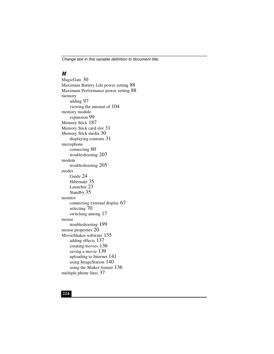 Sony PCG-R505DSK User Manual | Page 224 / 229