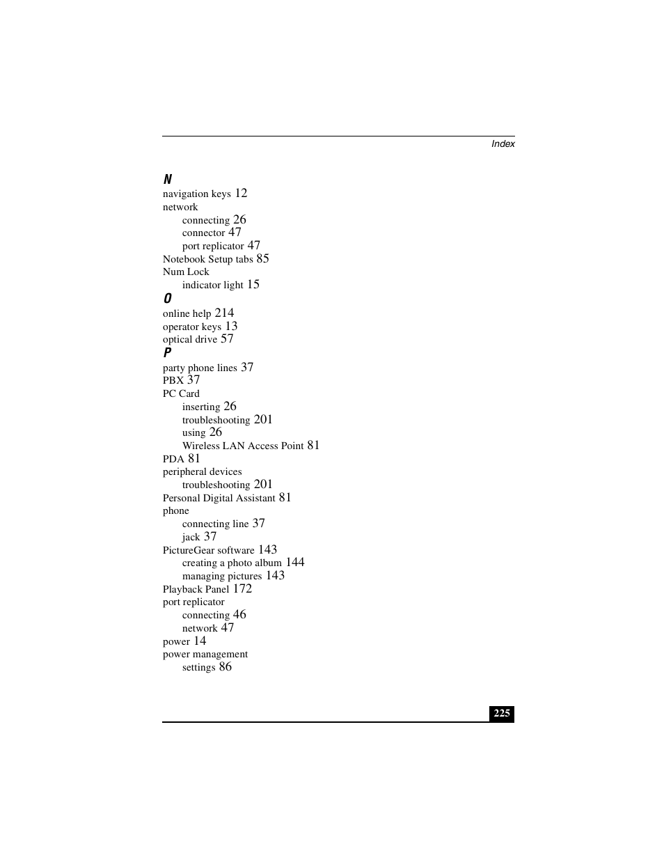 Sony PCG-R505DSK User Manual | Page 225 / 229