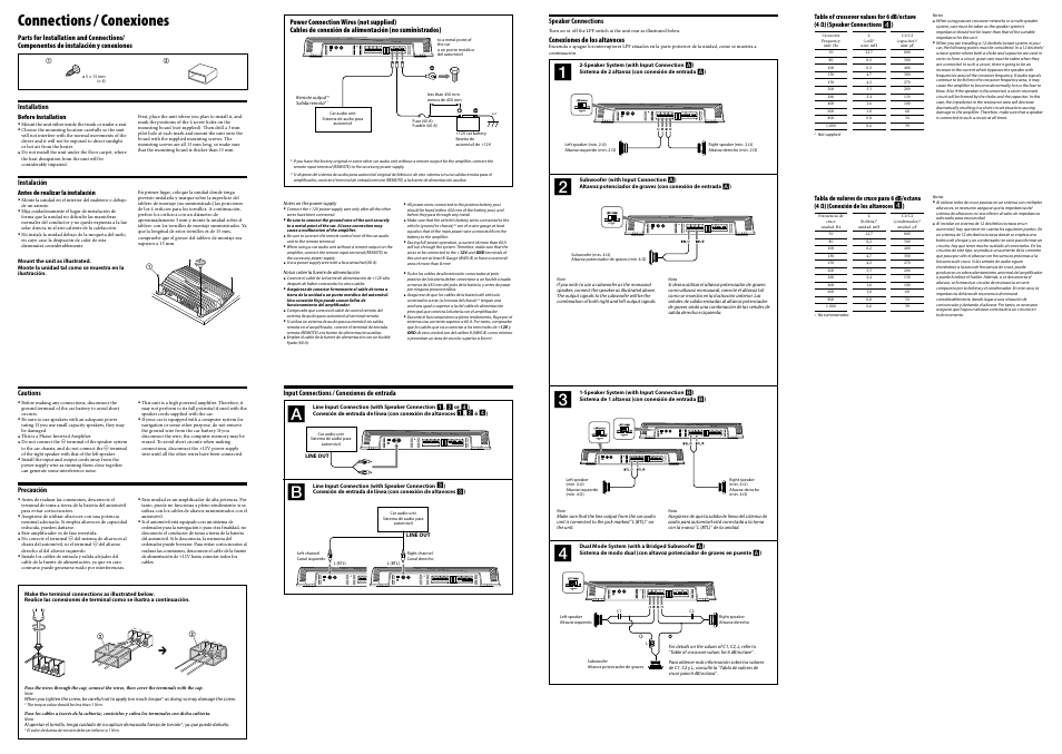 Connections / conexiones, 12v gnd | Sony XM-GTX1821 User Manual | Page 2 / 2