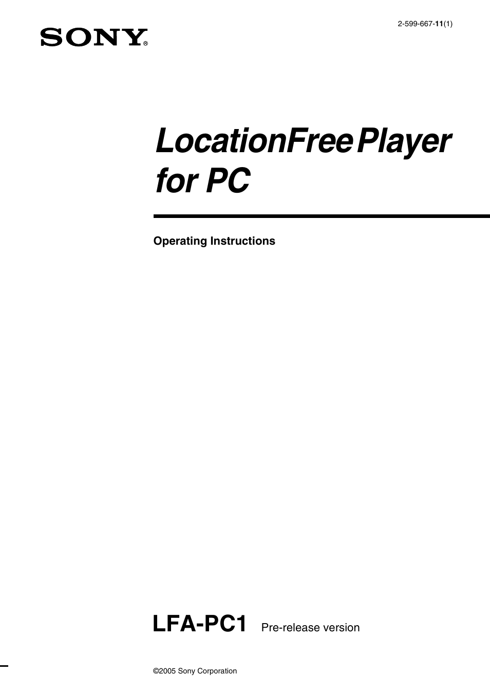 Sony LF-X1 User Manual | 40 pages