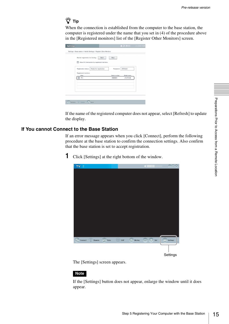 If you cannot connect to the base station | Sony LF-X1 User Manual | Page 15 / 40