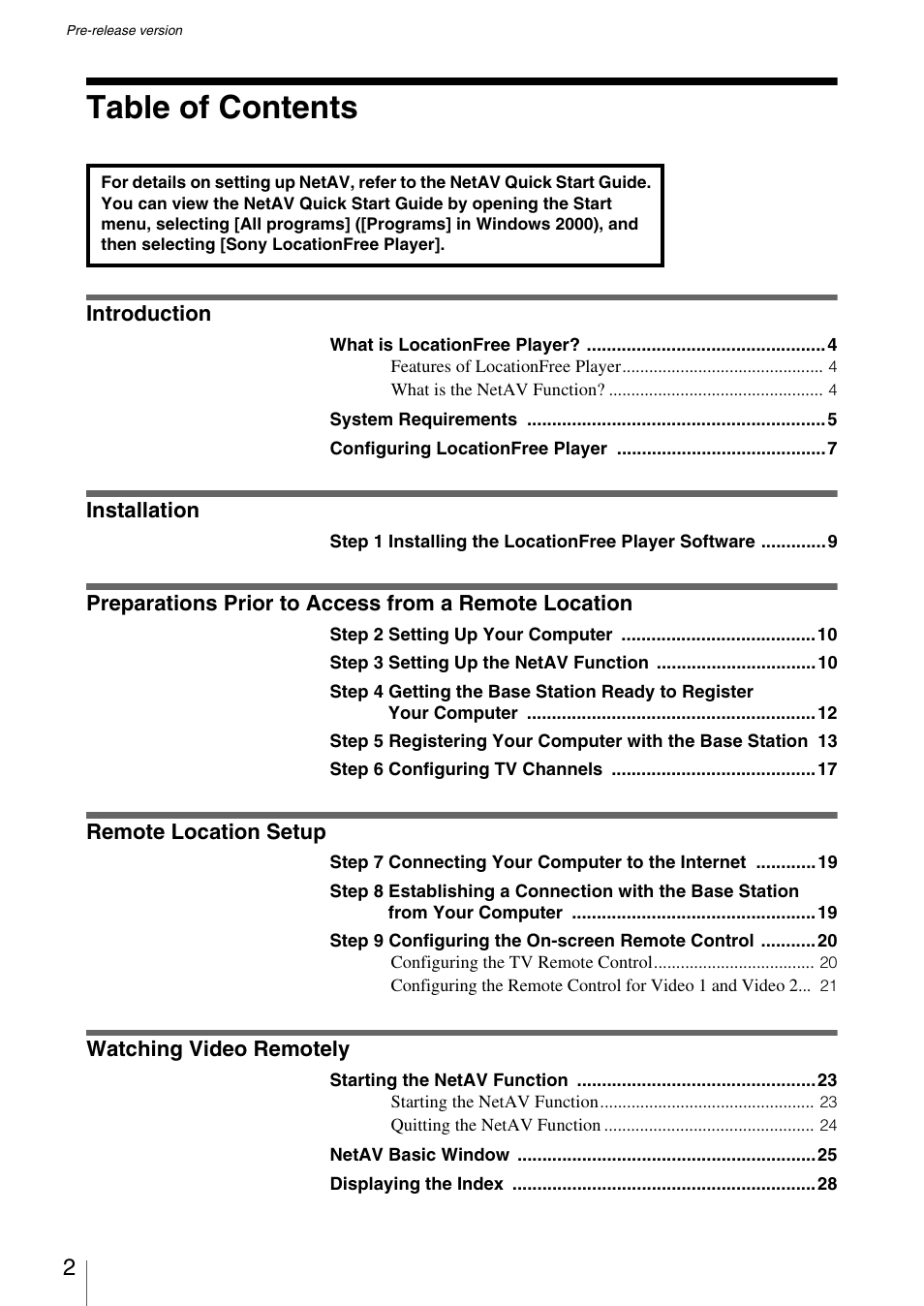 Sony LF-X1 User Manual | Page 2 / 40