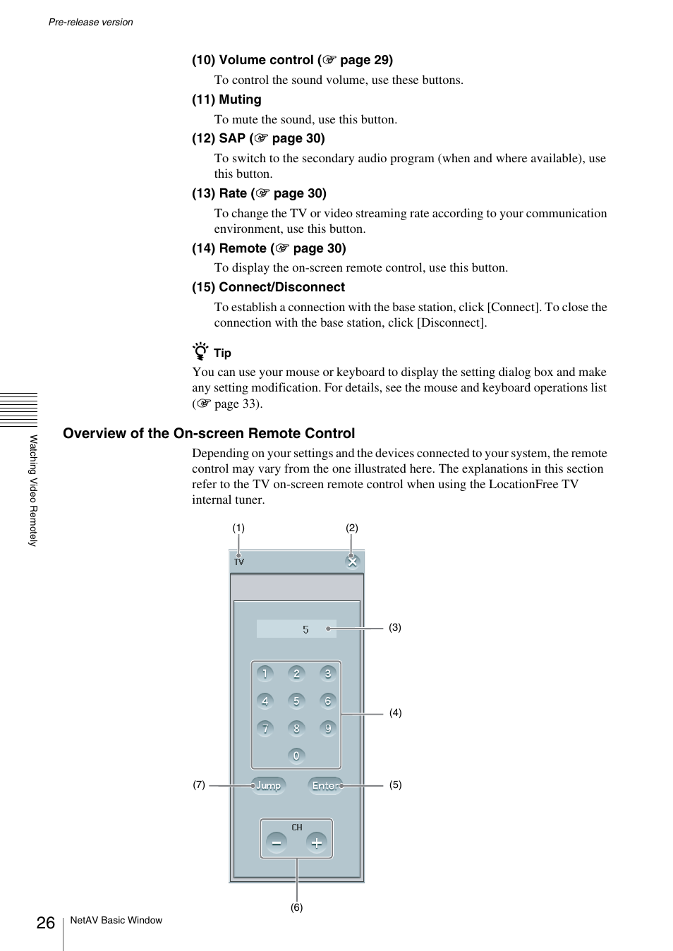 Overview of the on-screen remote control | Sony LF-X1 User Manual | Page 26 / 40