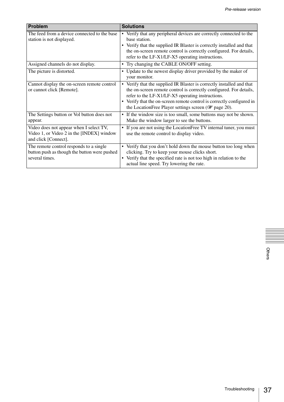 Sony LF-X1 User Manual | Page 37 / 40