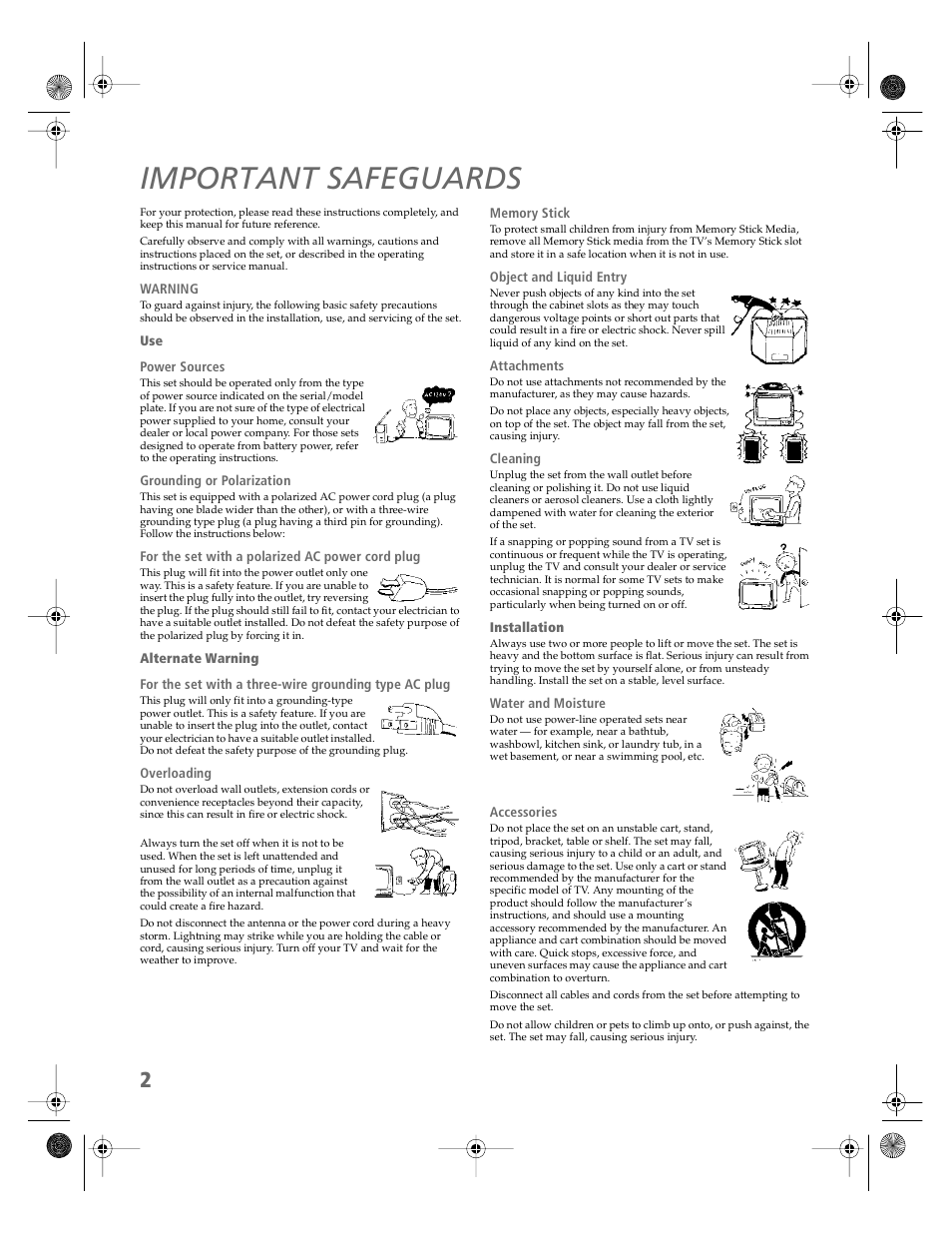 Important safeguards | Sony KV-36HS510 User Manual | Page 3 / 90