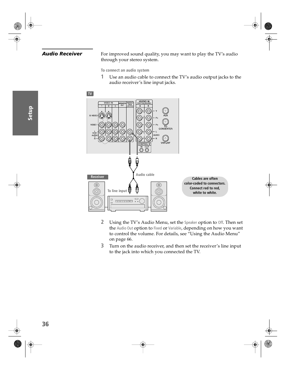 Audio receiver | Sony KV-36HS510 User Manual | Page 37 / 90