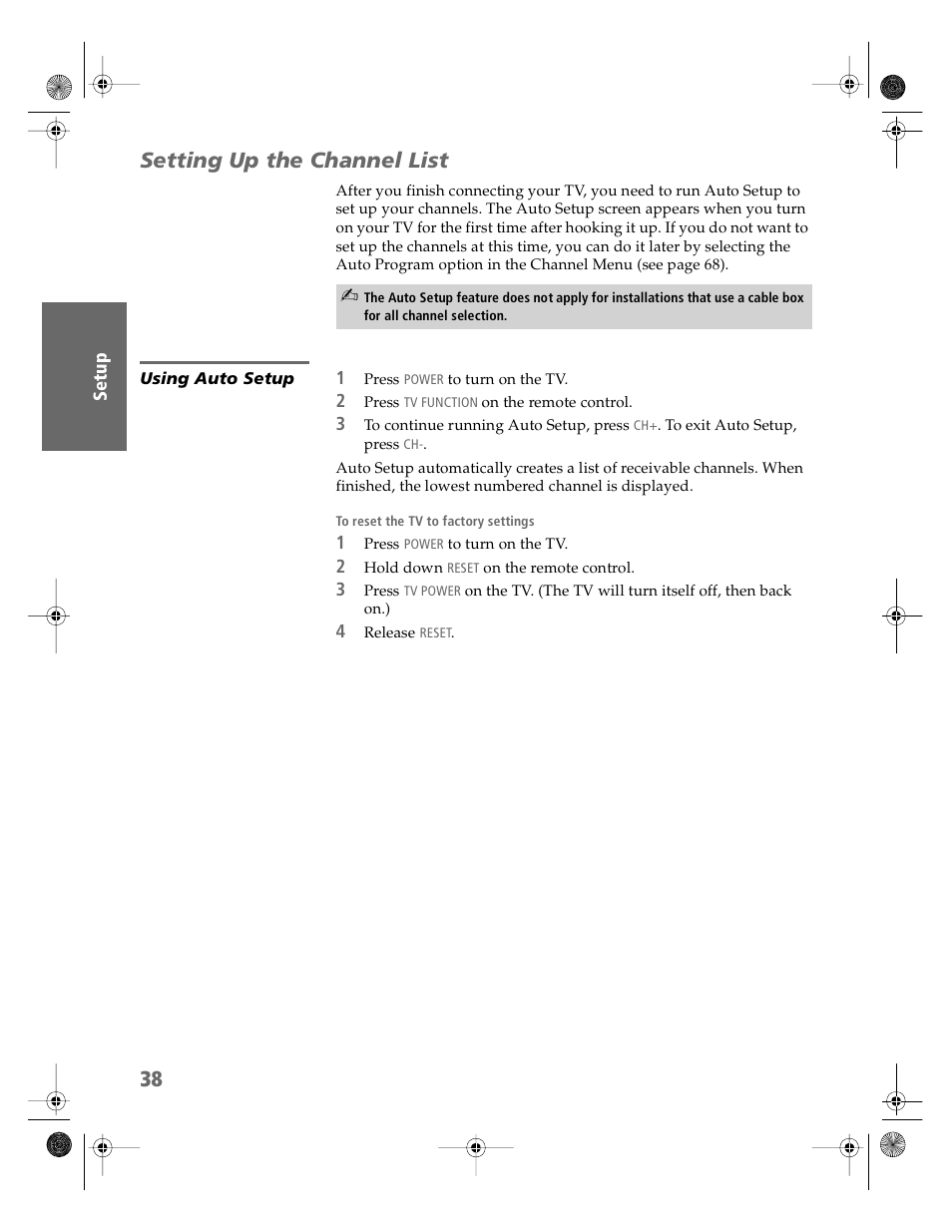 Setting up the channel list, Using auto setup | Sony KV-36HS510 User Manual | Page 39 / 90