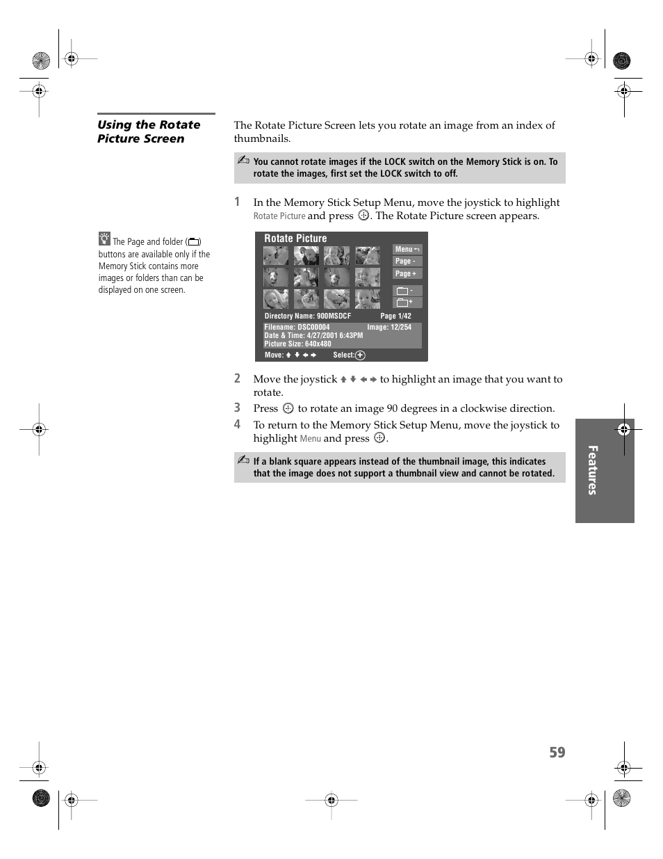 Using the rotate picture screen | Sony KV-36HS510 User Manual | Page 60 / 90
