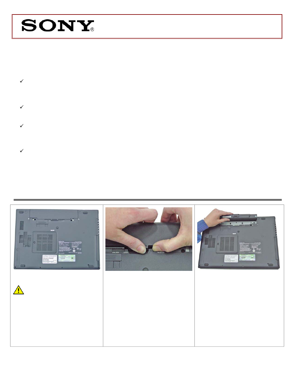 Sony VGN-BX540W User Manual | 2 pages