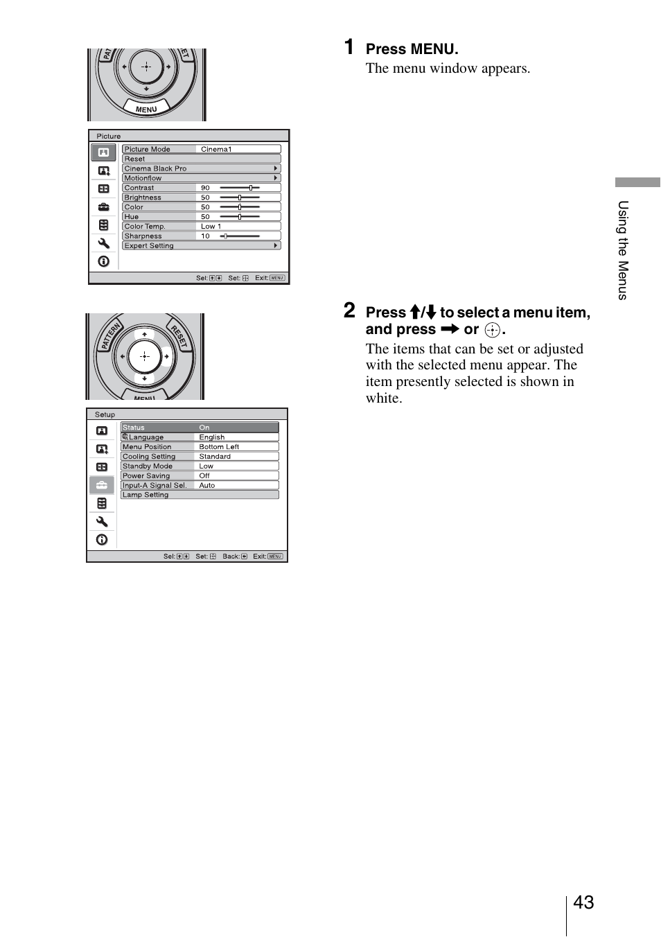 Sony VPL-HW30ES User Manual | Page 43 / 91