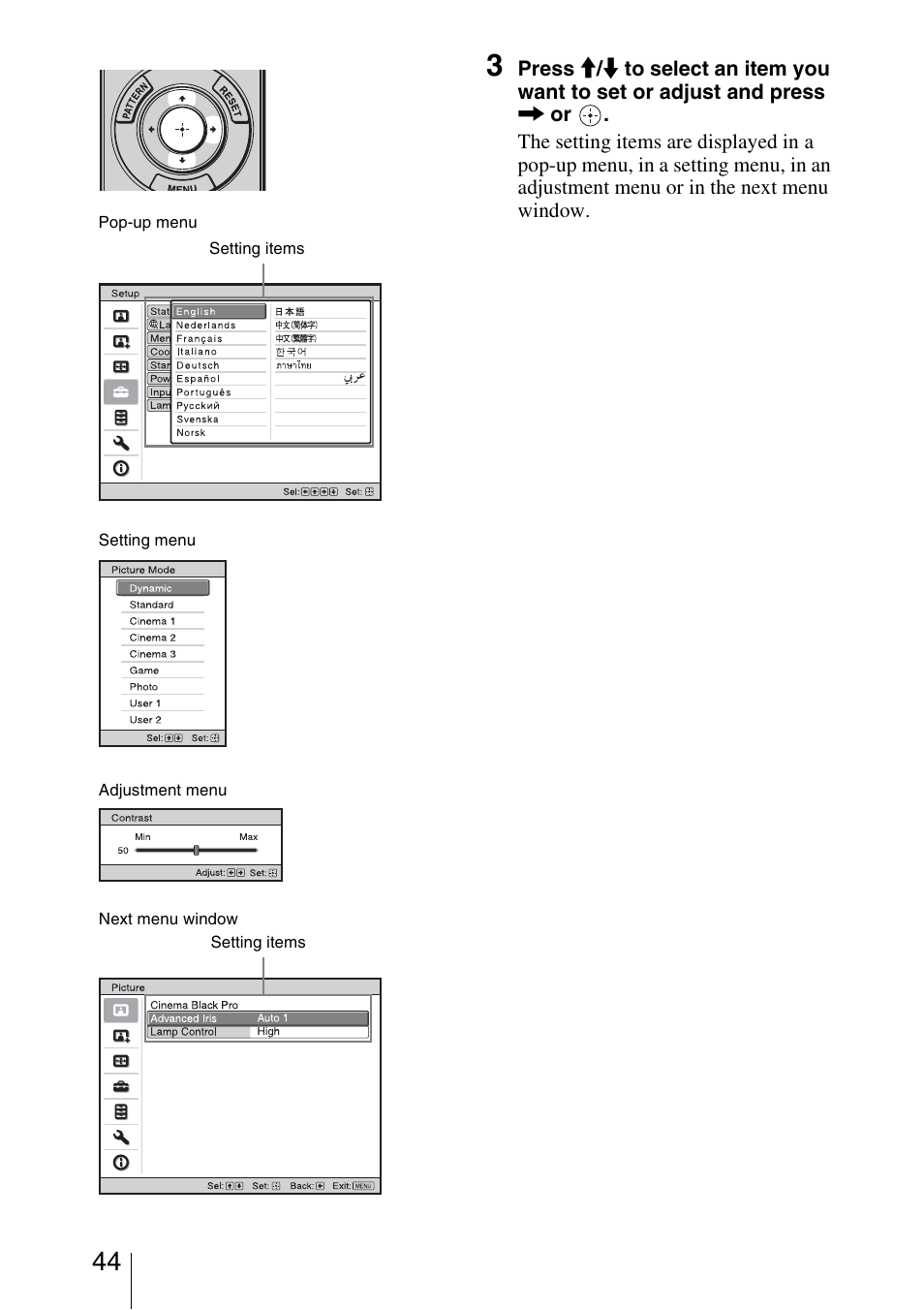 Sony VPL-HW30ES User Manual | Page 44 / 91