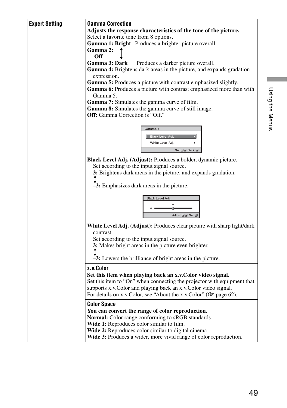 Sony VPL-HW30ES User Manual | Page 49 / 91