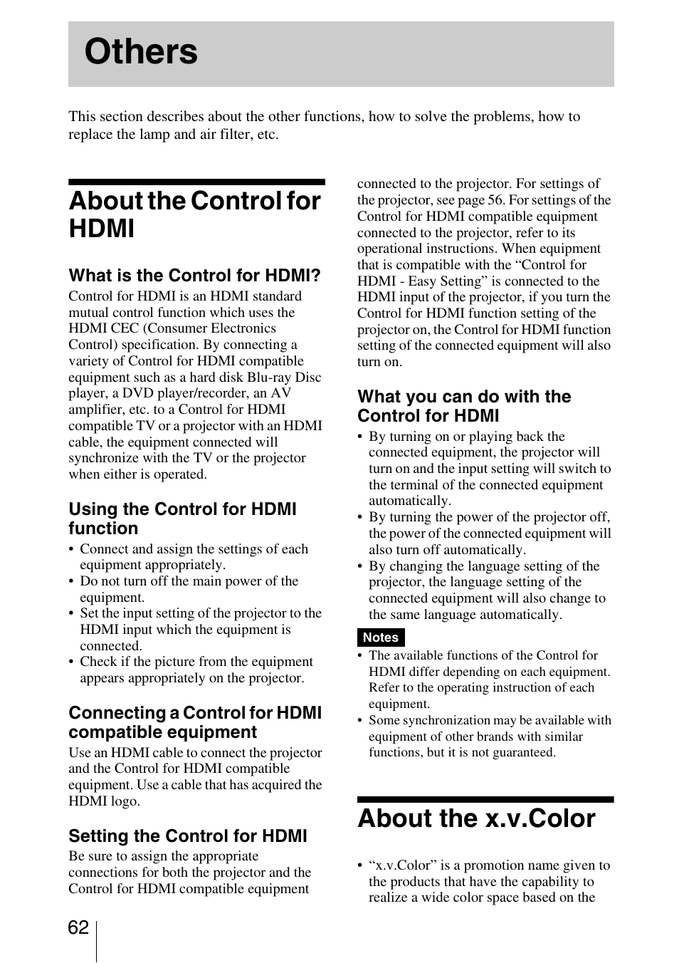 Sony VPL-HW30ES User Manual | Page 62 / 91