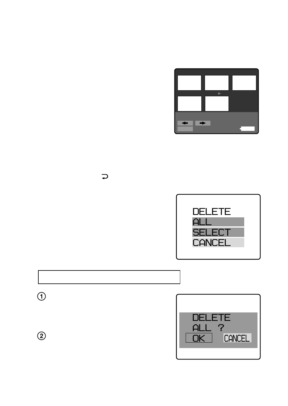 Delete all select cancel delete all ? ok cancel | Sony MVC-FD51 User Manual | Page 117 / 134
