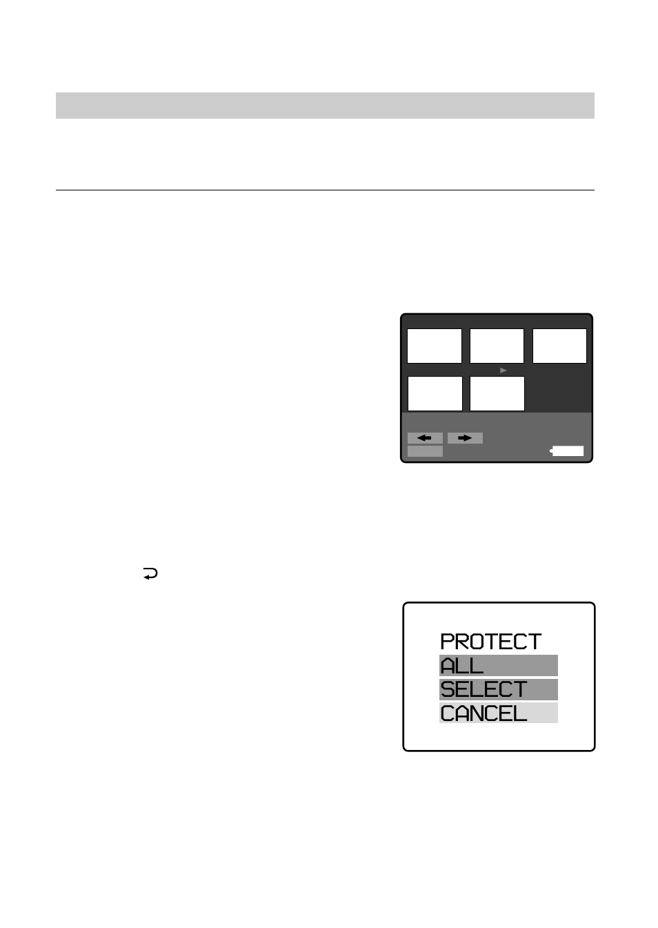 Protect all select cancel | Sony MVC-FD51 User Manual | Page 25 / 134
