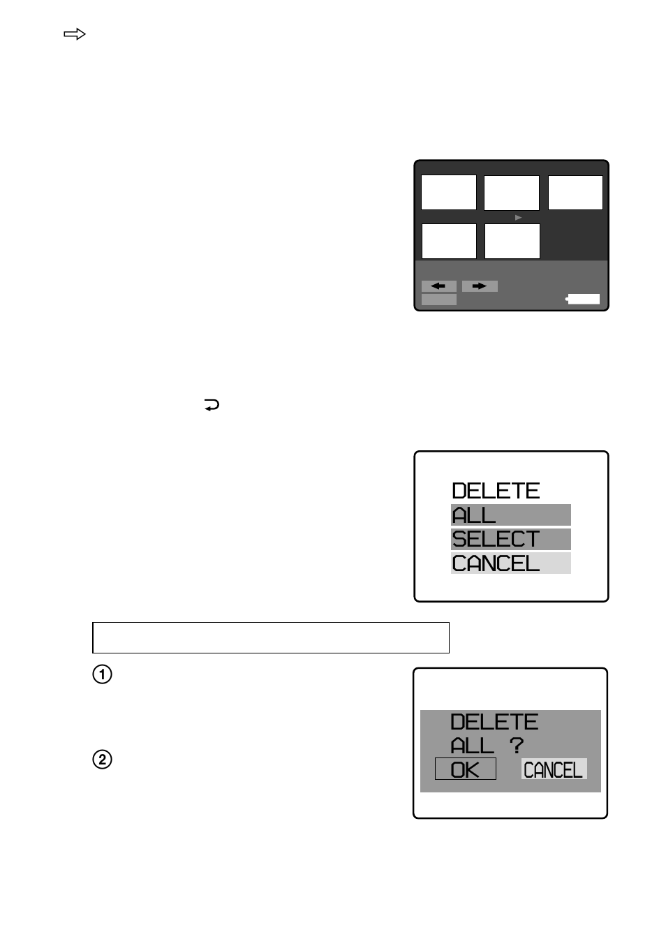 Delete all select cancel delete all ? ok cancel | Sony MVC-FD51 User Manual | Page 74 / 134