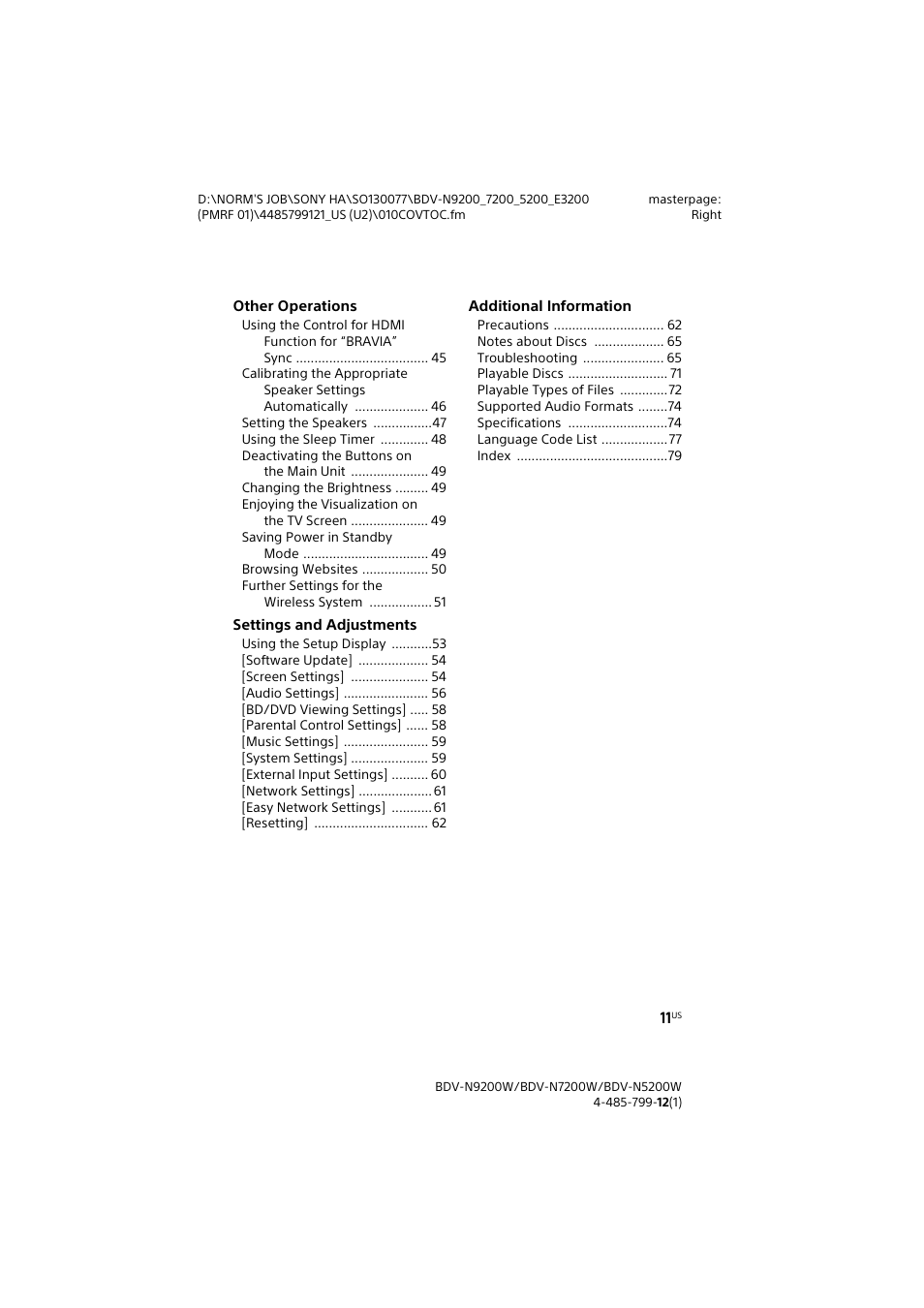 Sony BDV-N7200W User Manual | Page 11 / 84