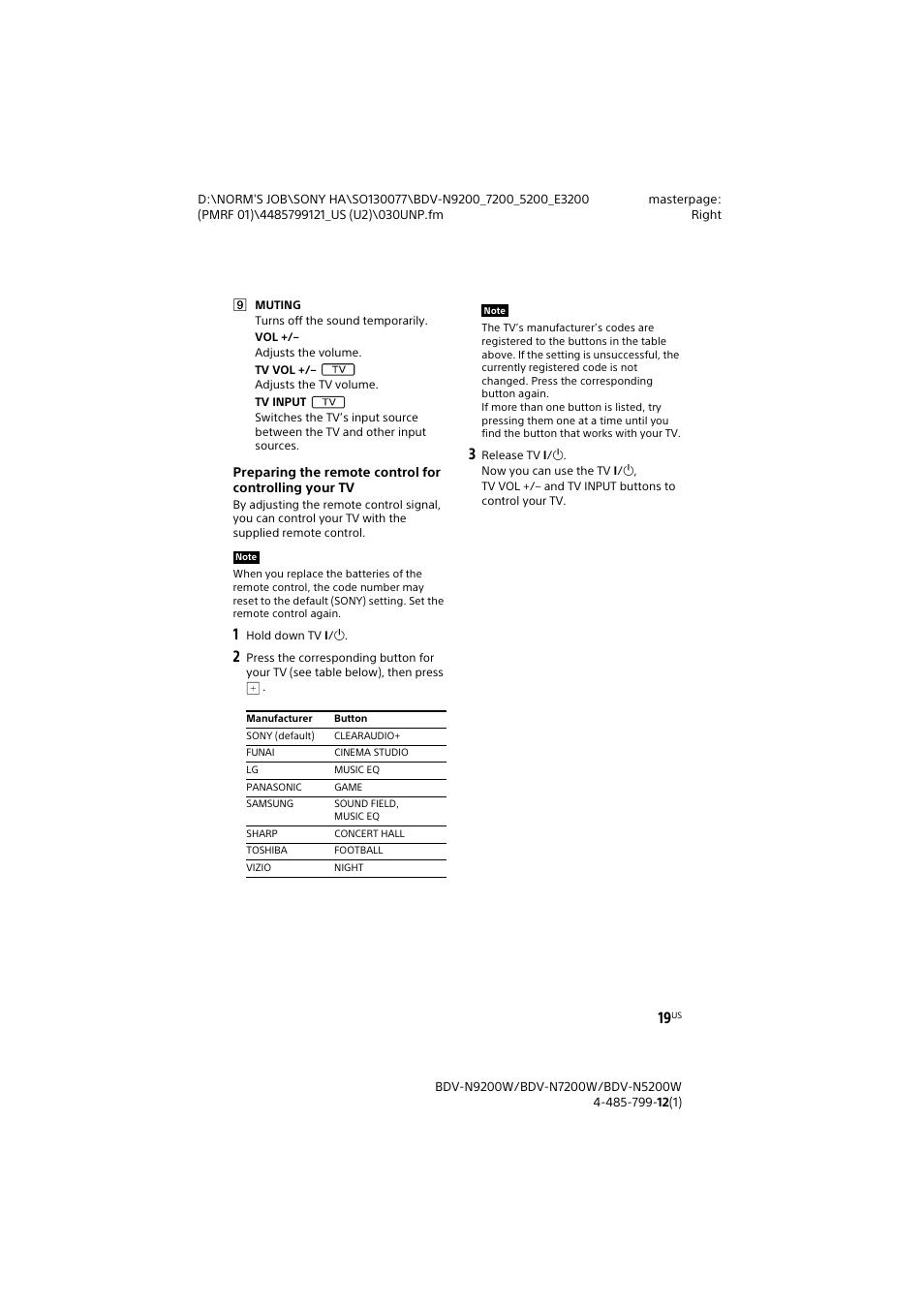 Sony BDV-N7200W User Manual | Page 19 / 84