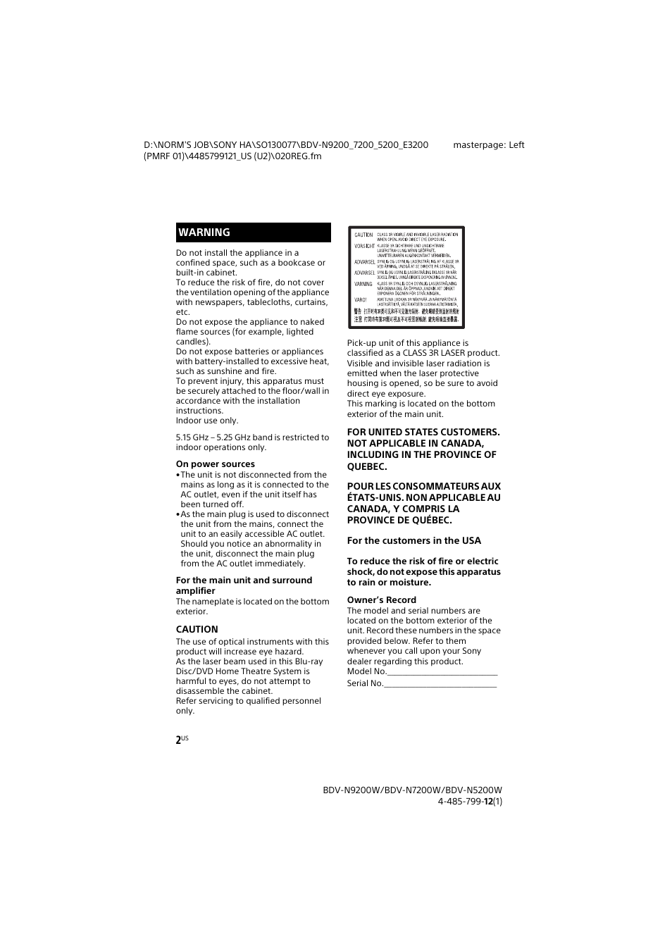 Sony BDV-N7200W User Manual | Page 2 / 84