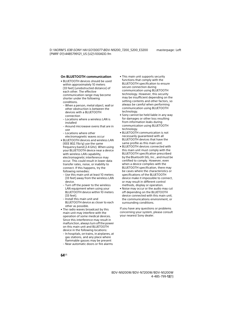 Sony BDV-N7200W User Manual | Page 64 / 84