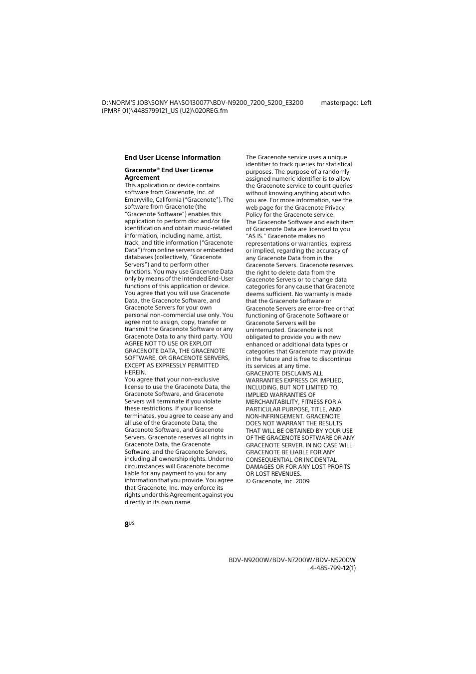 Sony BDV-N7200W User Manual | Page 8 / 84
