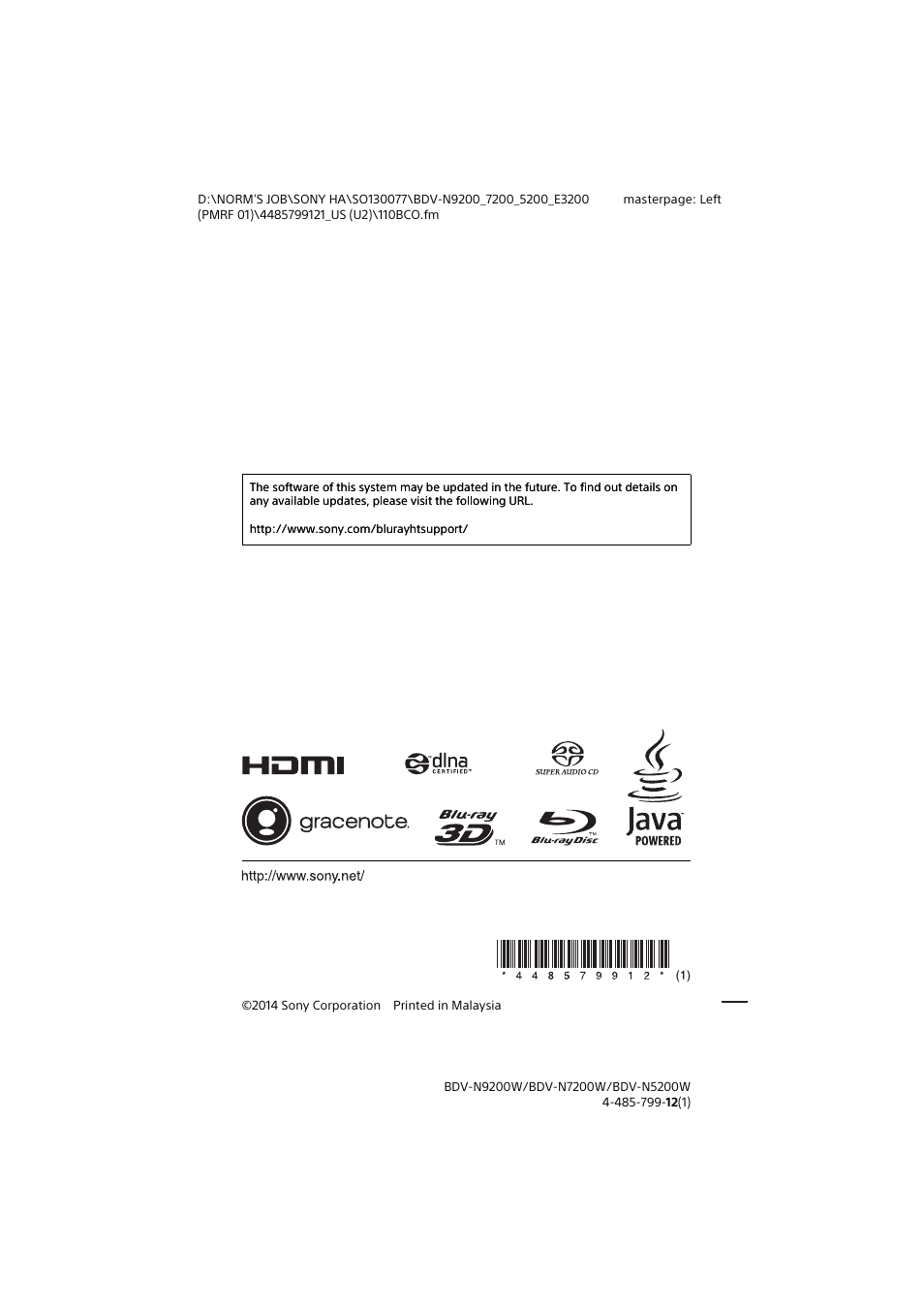 Sony BDV-N7200W User Manual | Page 84 / 84
