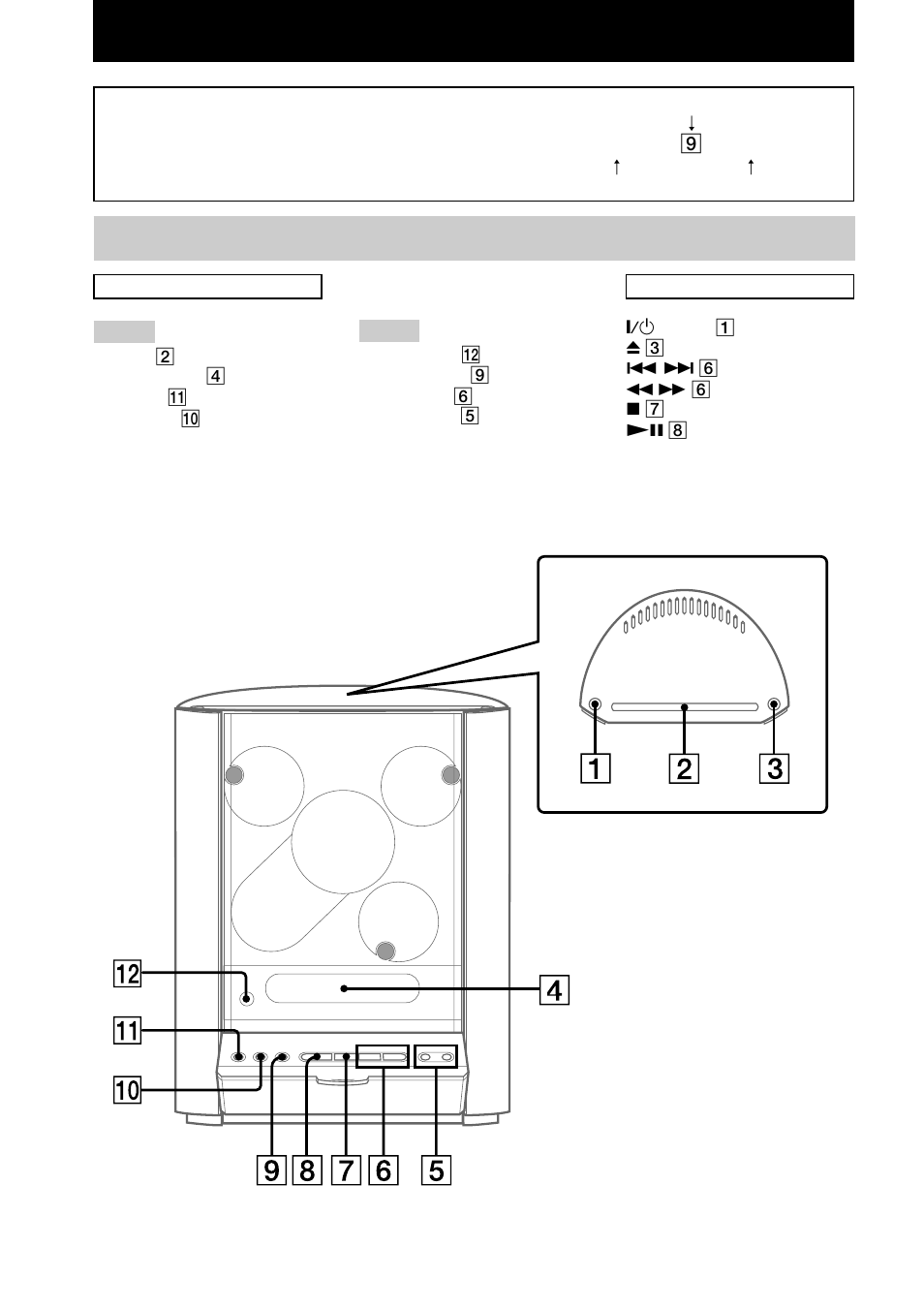 Main unit, List of button locations and reference pages | Sony HCD-EX5 User Manual | Page 4 / 28