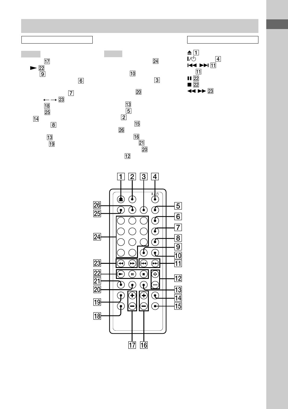 Remote control | Sony HCD-EX5 User Manual | Page 5 / 28