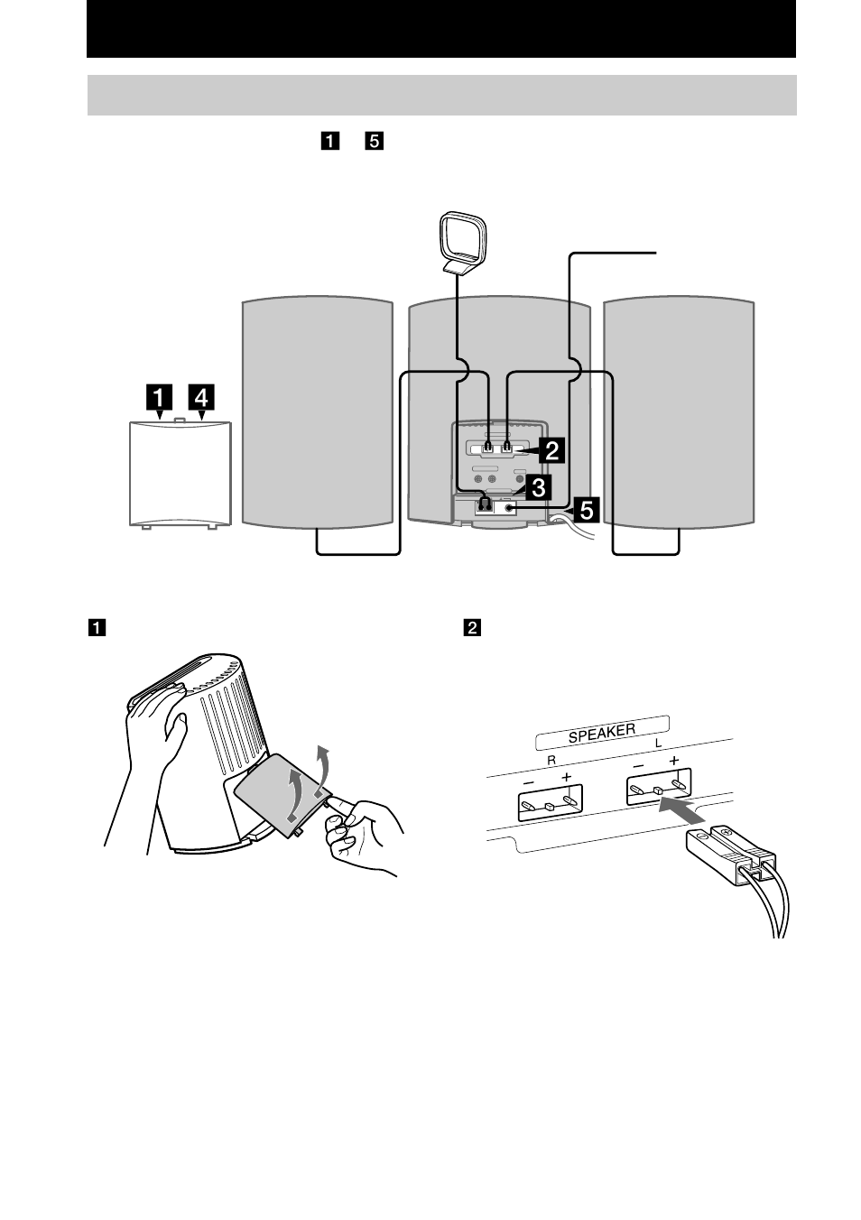 Getting started, Hooking up the system | Sony HCD-EX5 User Manual | Page 6 / 28