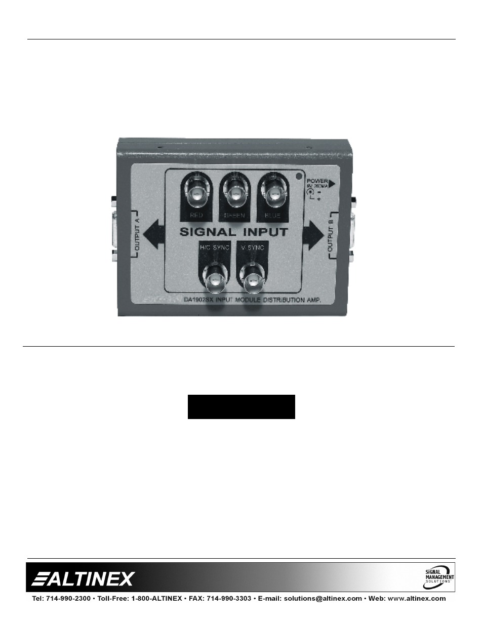 Altinex DA1902SX User Manual | 9 pages