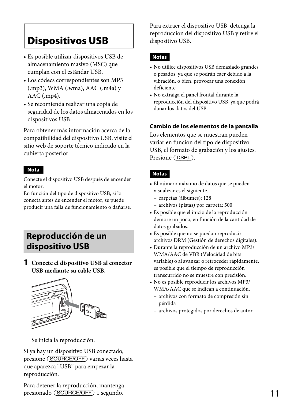 Dispositivos usb, Reproducción de un dispositivo usb | Sony CXS-GT4016F User Manual | Page 31 / 48
