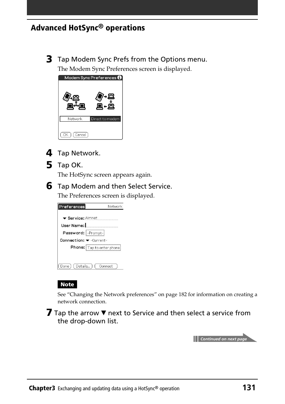 131 advanced hotsync, Operations | Sony PEG-N760C User Manual | Page 131 / 232
