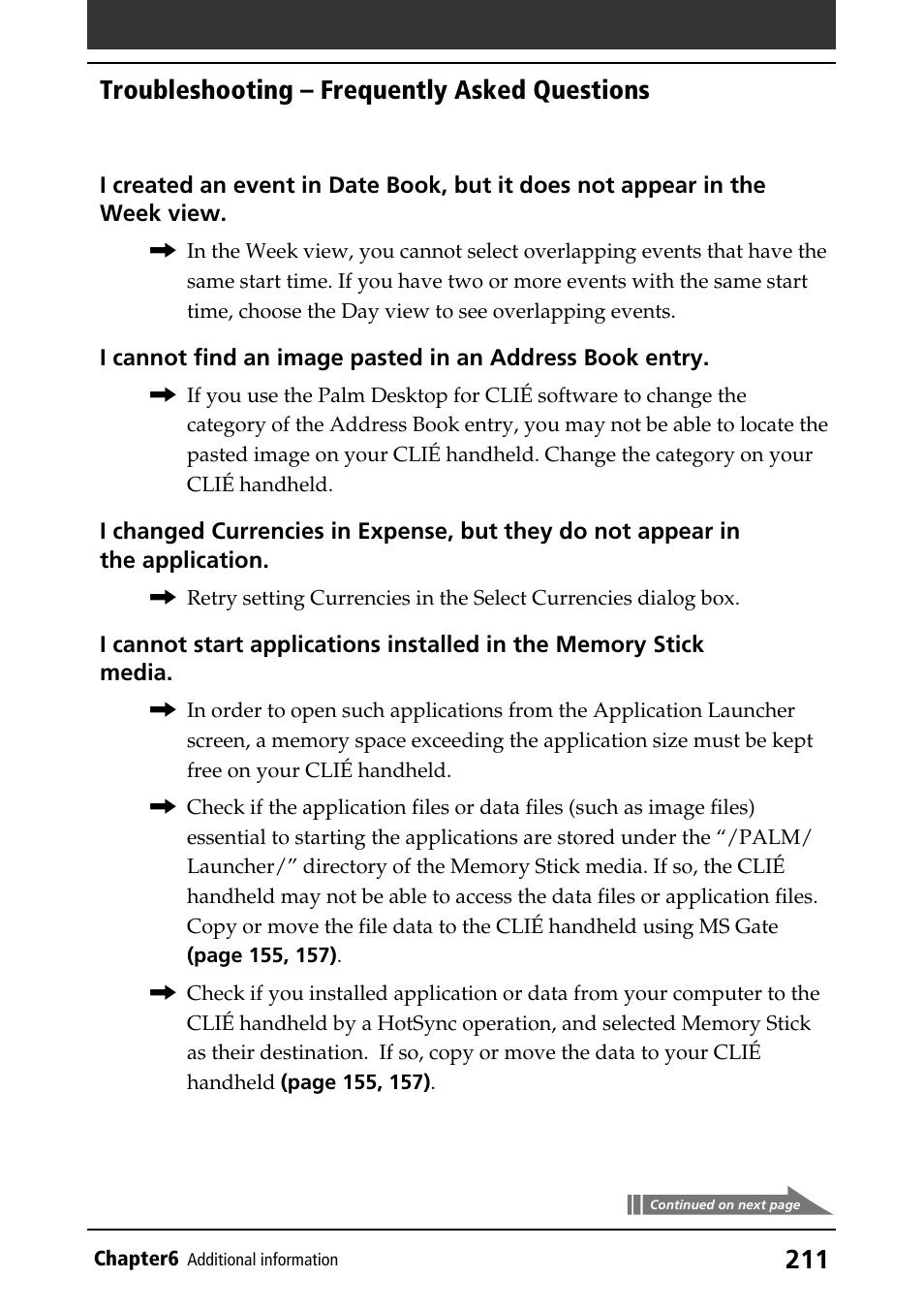 Troubleshooting – frequently asked questions | Sony PEG-N760C User Manual | Page 211 / 232