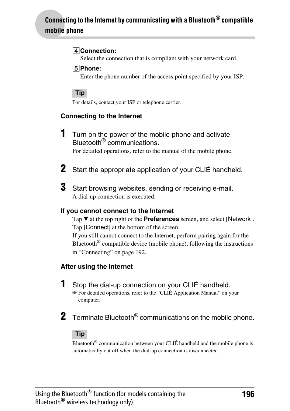 Sony PEG-TH55 User Manual | Page 196 / 231