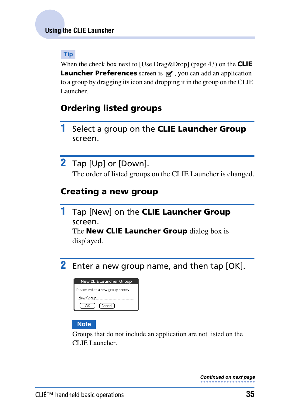 Sony PEG-TH55 User Manual | Page 35 / 231