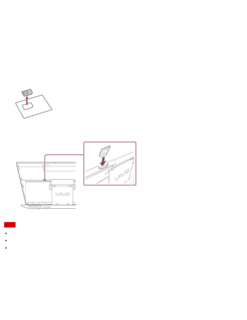 Inserting a micro sim card (wireless, Wan equipped models) | Sony SVD1322BPXR User Manual | Page 116 / 273