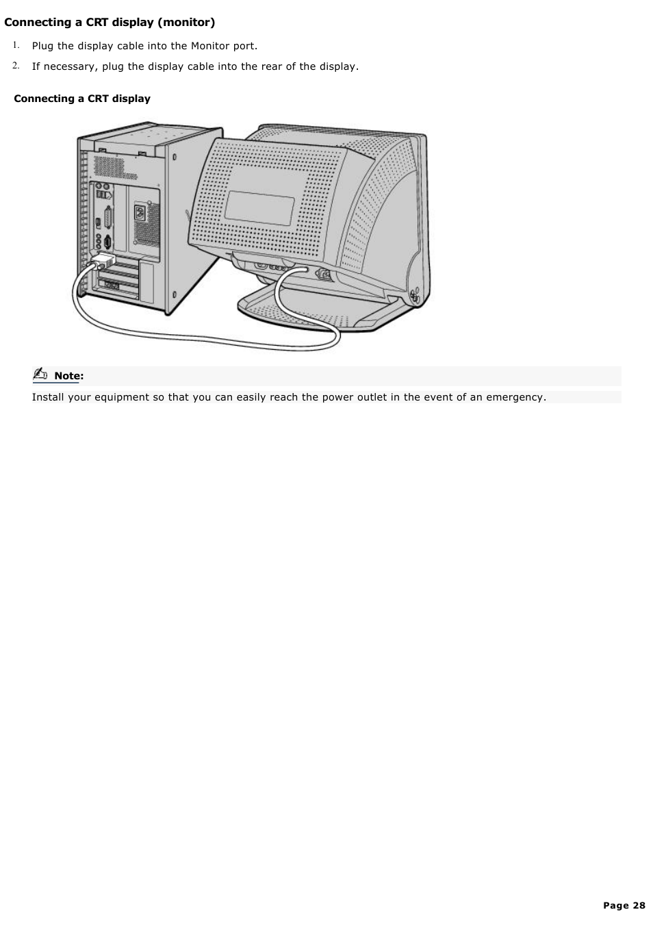 Connecting a crt display (monitor) | Sony PCV-RX570 User Manual | Page 28 / 115