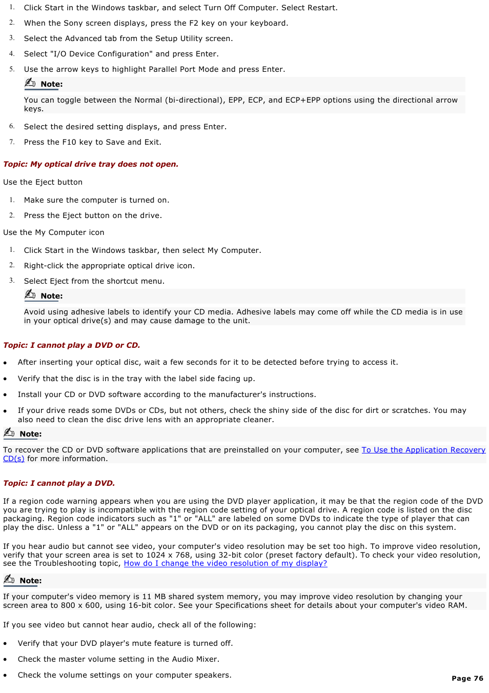 Sony PCV-RX570 User Manual | Page 76 / 115